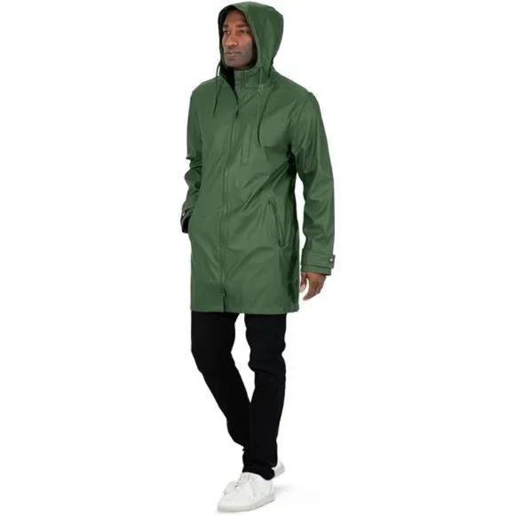 Rain JacketWaterproof, Windproof, Long Raincoat with Hood for Men